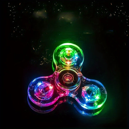 Featuring A Multi-color Rotating Ring and LED Illuminated Rotating Fingertip Gyroscope - A Transparent Stress Relieving Rotating Toy Suitable for Youngsters and Adults, It Is A Portable Gift for Relaxation and Concentration,