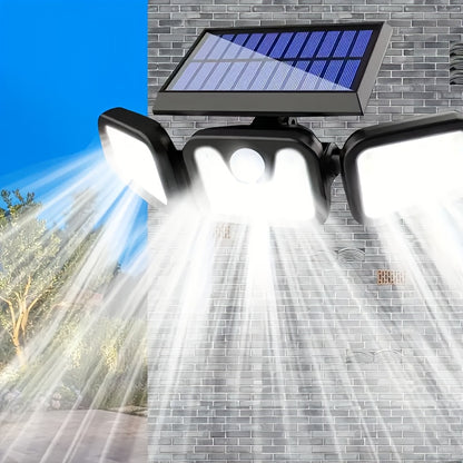 Solar-Powered Motion Sensor Light - 74 LED Outdoor Floodlight, 3 Modes,, Suitable for Front Door, Yard, Garage, Sidewalks, Pathways, Garden, and Patio | Solar Energy & Energy-Efficient Outdoor Lighting | Durable Plastic Body