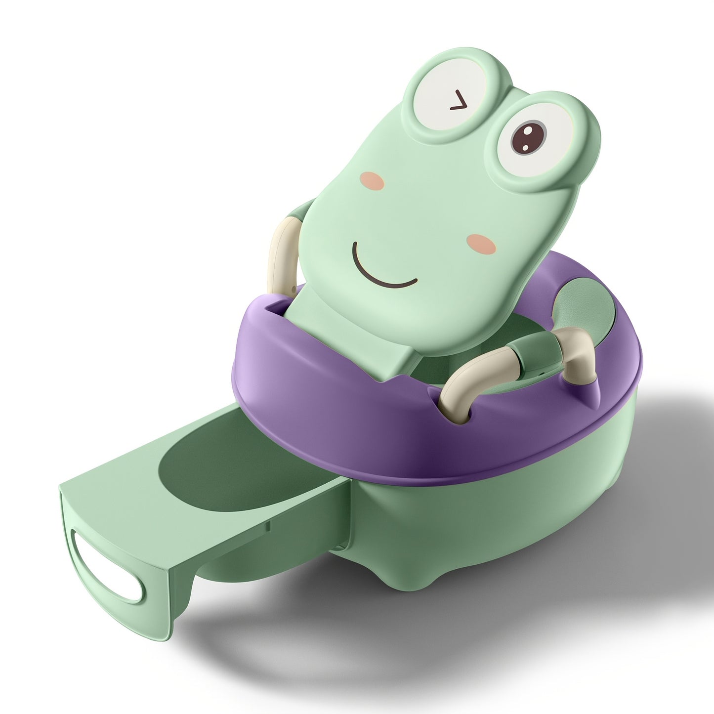 Baby Toilet, Toddler Potty Training Toilet with Toilet Brush, 19. 5cm/21cm High Children's Potty, Green/Blue