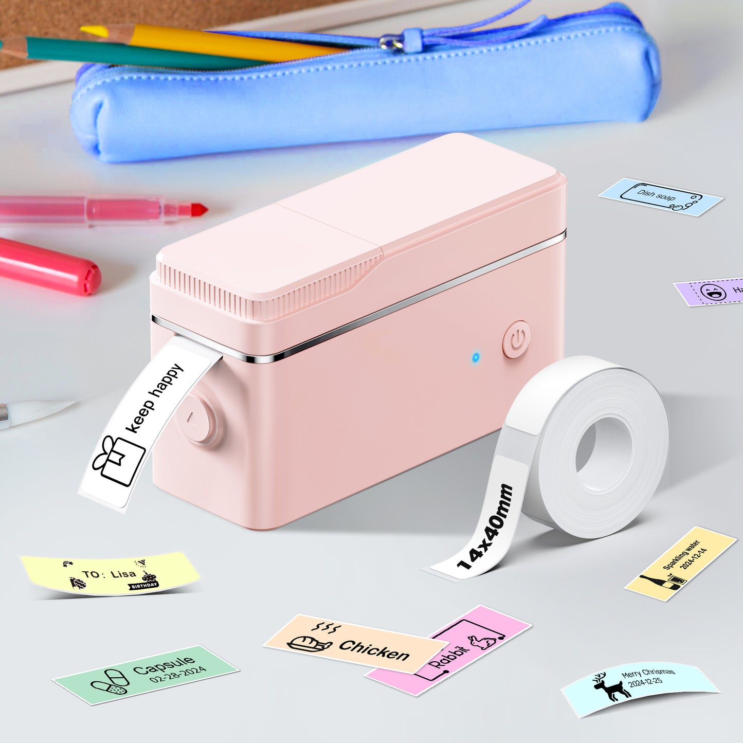Mini Label Printer Self-Adhesive Labels, Portable Label Printer, P31S&P21&PM220 Combination of Different Designs, No Ink or Toner Required, Wireless Connectivity, For iOS and Android, For Home, Office and School, For Storage