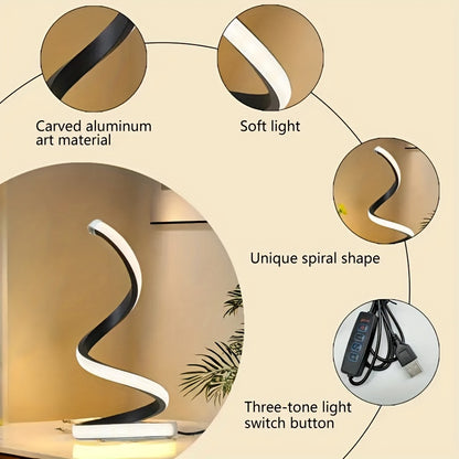 Modern LED Desk Lamp with USB-Powered Lighting - Adjustable Brightness, USB-Powered Table Light