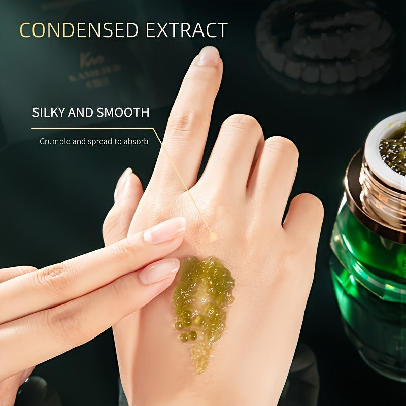 Sea fennel Collagen Essence Cream 30g, firming, moisturizing, with hyaluronic acid and glycerin, leaves Light Beige hydrated and smooth, suitable for all Light Beige types, St. Patrick's Day Makeup base