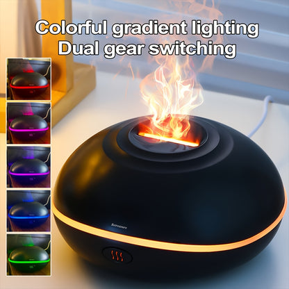 200ml Cool Crack Nebula Diffuser with Flame Effect, Auto Shut-off to Prevent Overheating, Long-lasting Mist, Compact and Space-saving Indoor Humidifier