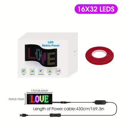 Programmable LED Sign Light with APP & USB Control, Text/Scrolling Messages, Dimmable Brightness, Wireless Smart - Flexible Matrix Panel for Garage, Car Dealership, Store, Home, Valentine's/Christmas Decorations - USB-Powered