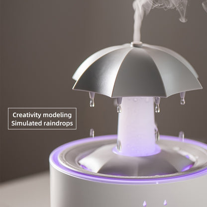1pc Rotating Umbrella Aroma Diffuser | Humidifier, with Simulated Raindrops, Remote Control, Can Add Essential Oils, Three-Speed Timer, Rotating Raindrop Design, Humidifier | Essential Oils Diffuser, Suitable for Home Relaxat