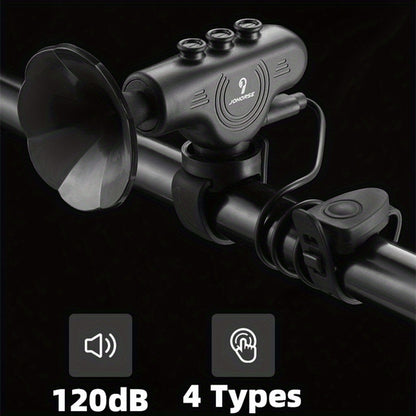 Black ABS Bicycle Horn Bell - Loud Electric Car Horn with Decorative Riding Ring for Motorcycle & Bicycle Handlebars, Enhances Safety & Style, Bike Accessories