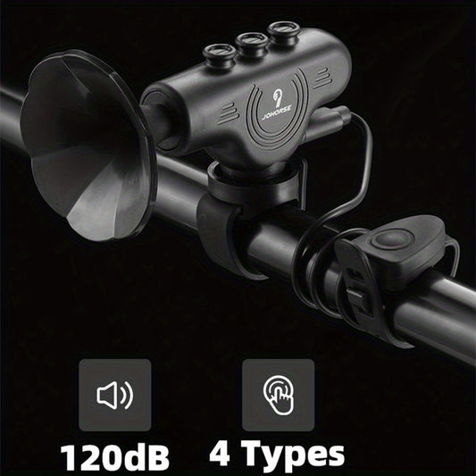 Black ABS Bicycle Horn Bell - Loud Electric Car Horn with Decorative Riding Ring for Motorcycle & Bicycle Handlebars, Enhances Safety & Style, Bike Accessories