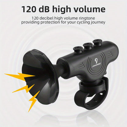 Black ABS Bicycle Horn Bell - Loud Electric Car Horn with Decorative Riding Ring for Motorcycle & Bicycle Handlebars, Enhances Safety & Style, Bike Accessories