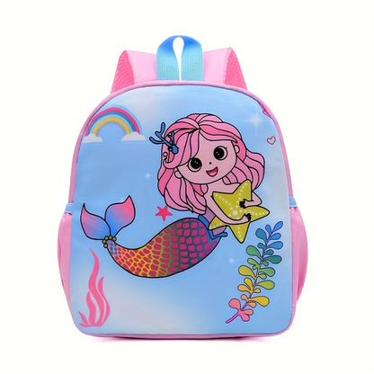 1pc backpack suitable for children-spacious interior space, side net pocket for storing bottles and umbrellas, durable schoolbag suitable for going out to campus, and fashionable design suitable for boys and girls.