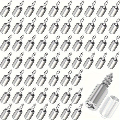 60pcs Heavy-Duty Nickel-Plated Self-Tapping Screws with Anti-Slip Rubber Sleeves - No Pre-Drilling Needed, for Wooden Cabinets, Shelving, Furniture - Compatible with Power Drills - by GUTEBANG