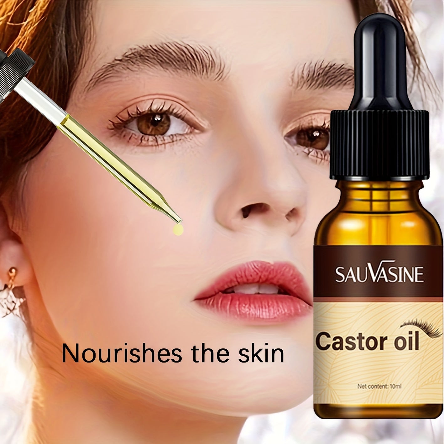Castor Oil for Eyelashes And Eyebrows, Hair, Cold Pressed And Unrefined, Essential Oil for Dry Hair, Skin And Nail Care