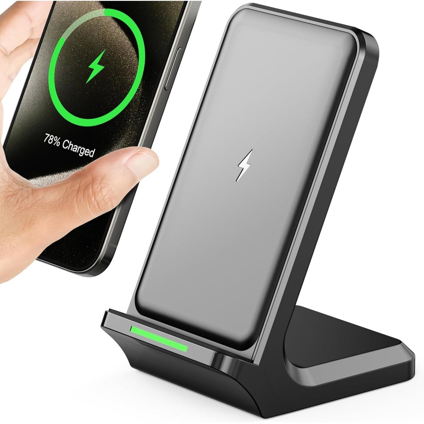 Wireless Charger, 15W Wireless Charger, Inductive Charging Station for iPhone14/13/12/11/Pro/Max/Plus/XS/XR/X, for Samsung Galaxy S22/S21S20/S10/S9/Note10/9, and Qi-Enabled Phone