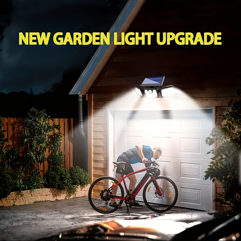 Solar-Powered Motion Sensor Light - 74 LED Outdoor Floodlight, 3 Modes,, Suitable for Front Door, Yard, Garage, Sidewalks, Pathways, Garden, and Patio | Solar Energy & Energy-Efficient Outdoor Lighting | Durable Plastic Body