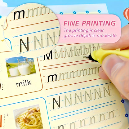 Groove Practice, Groove Magic Workbook Set (4 Books + 1 Pen + 5 Refills + 1 Pen Grip) Educational Workbooks, Vocabulary Cards - Reusable, Perfect Christmas, Thanksgiving, etc. 16 Festival Gifts