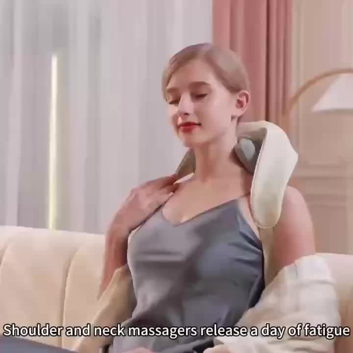 Automatic Kneading Device for Neck, Back, Waist, And Shoulder Massage Targeting Trapezius Muscles.