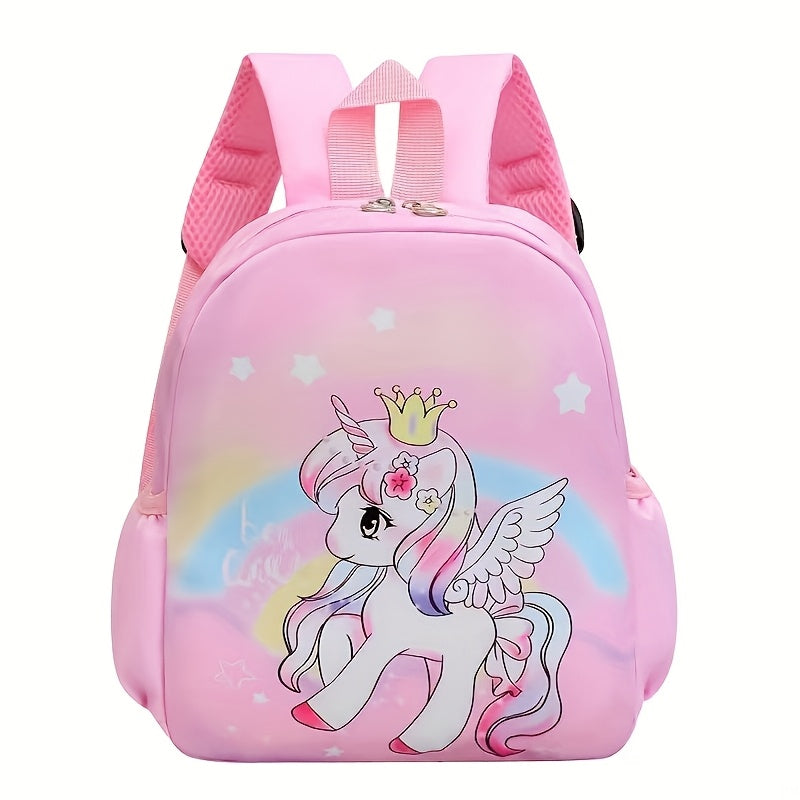 1pc backpack suitable for children-spacious interior space, side net pocket for storing bottles and umbrellas, durable schoolbag suitable for going out to campus, and fashionable design suitable for boys and girls.