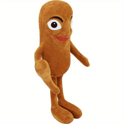 1pc Brainrot Tung Sahur 45.72cm Plush Stuffed Animal - Cute Cartoon Character with Big Eyes & Red Mouth, Soft Brown & Beige Plush Toy for Kids & Adults, Inspired Gift from Italy, Mixed Colors, Stuffed Plushies, Playful Design