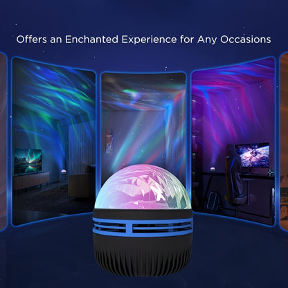 Aurora Borealis Projection Night Light - Black, Plastic, Novelty Toy for Bedroom Ambiance