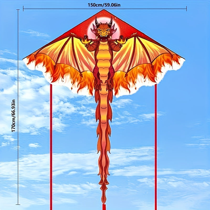 Giant Dragon Kite - Durable Polyester, Easy Assembly, Perfect for Beach & Park Fun, Ideal Halloween & Christmas Gift
