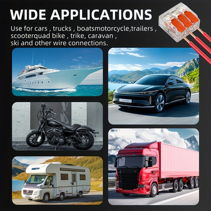 New Style Lever Line Electrical Connectors Kits, 90pcs Quick Electrical Connectors, 28-12AWG, Compact Wire Connectors, 45x2Inputs, 30x3Inputs, 15x5Inputs, Push in Electrical Connection Terminals