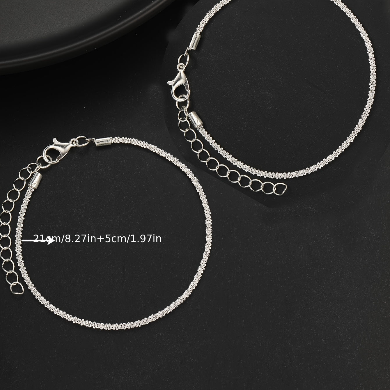 1pc/2pcs Set Simple Japanese and Korean Copper Anklet for Women, Perfect for Dating, Vacation, and Casual Attire in Summer