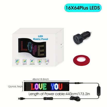 Programmable LED Sign Light with APP & USB Control, Text/Scrolling Messages, Dimmable Brightness, Wireless Smart - Flexible Matrix Panel for Garage, Car Dealership, Store, Home, Valentine's/Christmas Decorations - USB-Powered