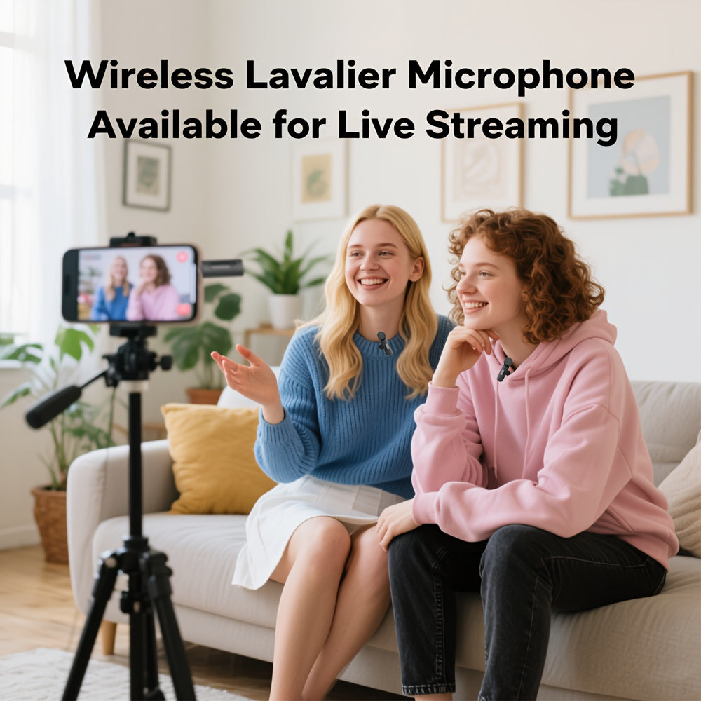 2-in-1 high-performance wireless lavalier microphone with built-in intelligent noise reduction technology, high fidelity sound collection, essential for global speeches, teaching, recording, and video shooting, professional g
