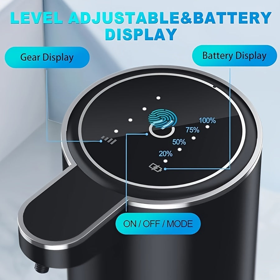 380Ml Automatic Soap Dispenser with Touchless Sensor - Wall-Mounted, Rechargeable Lithium Battery, USB Charging, Modern Black Design for Bathroom And Kitchen, Bathroom Soap Dispenser|Modern Soap Dispenser|Touchless Soap Dispe