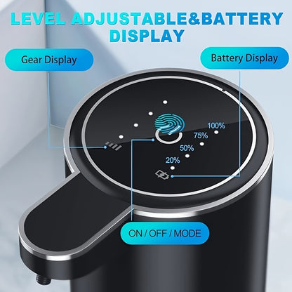 380Ml Automatic Soap Dispenser with Touchless Sensor - Wall-Mounted, Rechargeable Lithium Battery, USB Charging, Modern Black Design for Bathroom And Kitchen, Bathroom Soap Dispenser|Modern Soap Dispenser|Touchless Soap Dispe