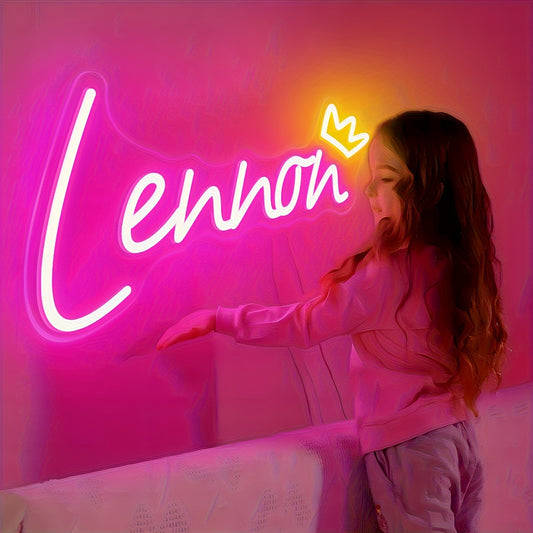 Customizable LED Neon Sign Light - Personalized Wall Mount Decor for Bedroom, Living Room, Party, Wedding, Birthday - USB Powered with Dimmable Push Button Control, Ideal Christmas Gift, Neon Signs for Wall