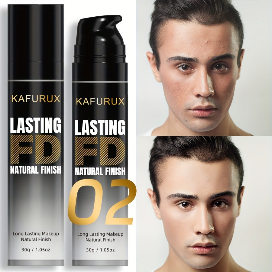 Men's Full Coverage Concealer - Natural Matte Finish, Waterproof & Long-Lasting Liquid Foundation for All Skin Tones, Hides Dark Circles & Acne, Coating