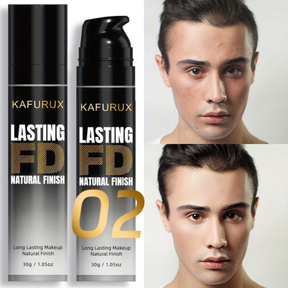 Men's Full Coverage Concealer - Natural Matte Finish, Waterproof & Long-Lasting Liquid Foundation for All Skin Tones, Hides Dark Circles & Acne, Coating