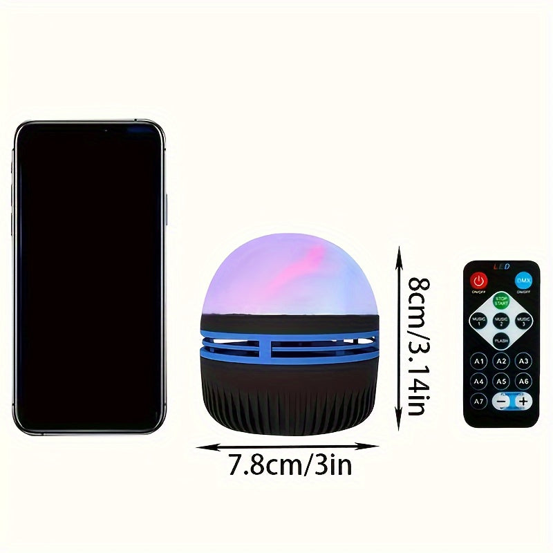 Aurora Borealis Projection Night Light - Black, Plastic, Novelty Toy for Bedroom Ambiance