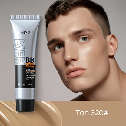 LAIKOU Men'S BB Cream, 30g - High Coverage, Natural Makeup, Oil Control, Pearl Powder Infused, Glycerin-Enriched, Universal Skin Tone, Cream Form, All Skin Types, Buildable Coverage