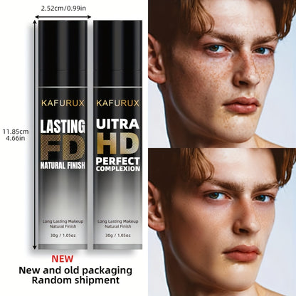 Men's Full Coverage Concealer - Natural Matte Finish, Waterproof & Long-Lasting Liquid Foundation for All Skin Tones, Hides Dark Circles & Acne, Coating