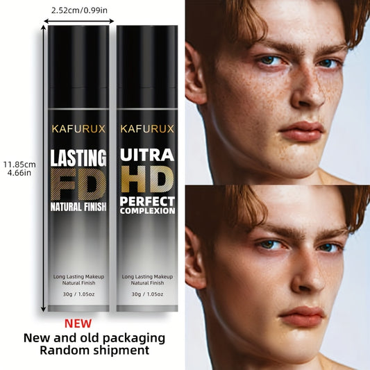 Men's Full Coverage Concealer - Natural Matte Finish, Waterproof & Long-Lasting Liquid Foundation for All Skin Tones, Hides Dark Circles & Acne, Coating