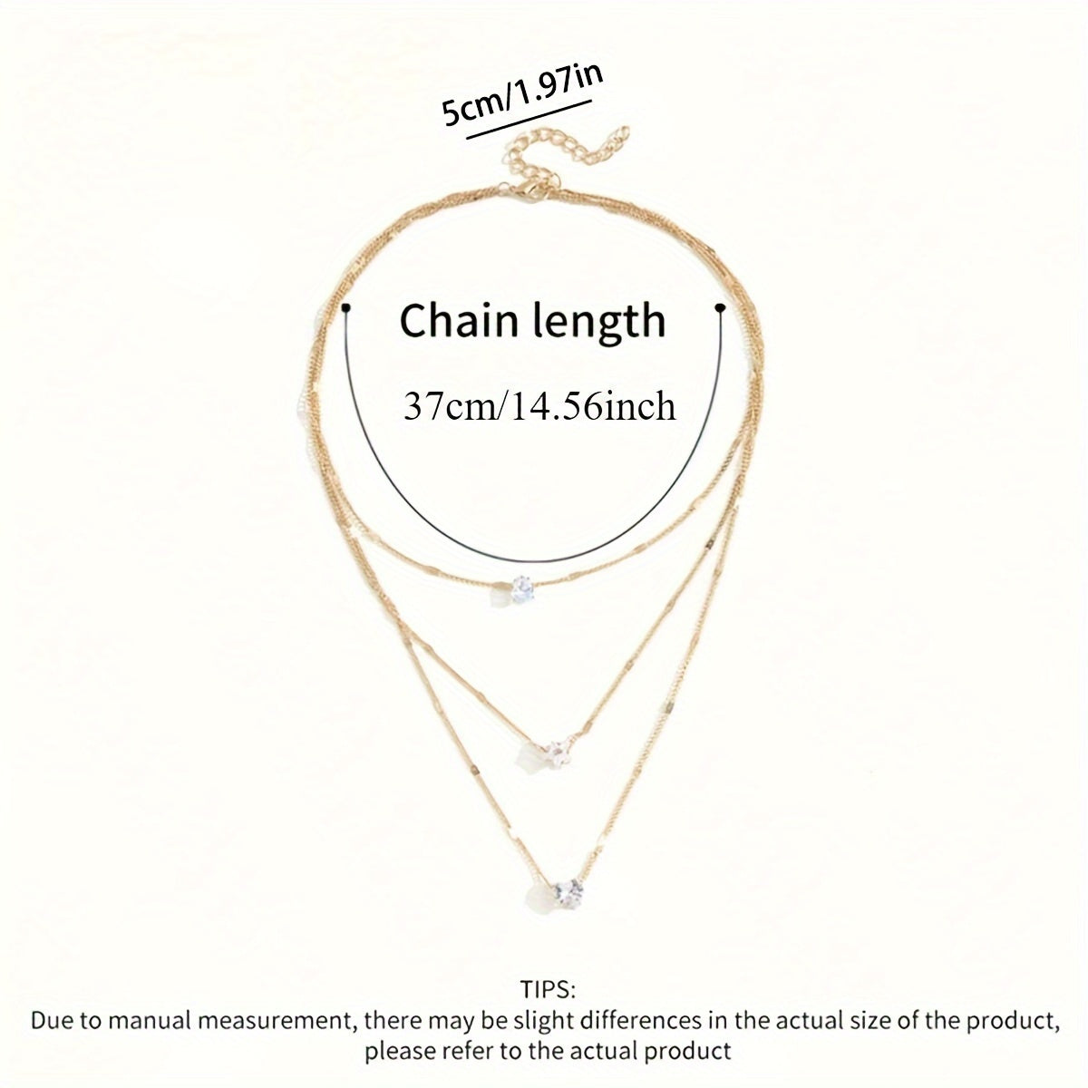 Elegant Multi-Layer Necklace Set for Women, Heart, Star & Teardrop Pendants, Rhinestone Embellished, Iron Chain, Versatile for Daily & Party Wear, All-Season Accessory