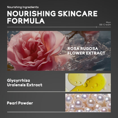 LAIKOU Men'S BB Cream, 30g - High Coverage, Natural Makeup, Oil Control, Pearl Powder Infused, Glycerin-Enriched, Universal Skin Tone, Cream Form, All Skin Types, Buildable Coverage