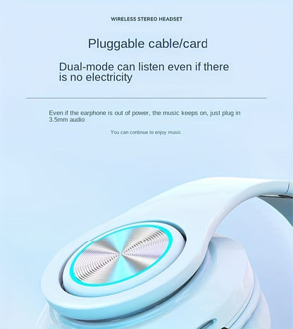 39 Luminous Wireless Headphones with Plug-in, Wired and Wireless Multifunctional Use