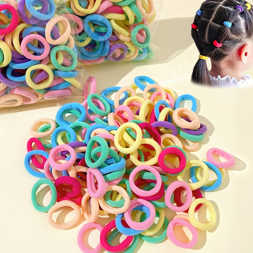 99/200/400/600pcs Sweet High Elasticity Durable Hair Ties for Girls, Cute Fashion Girl's Gift