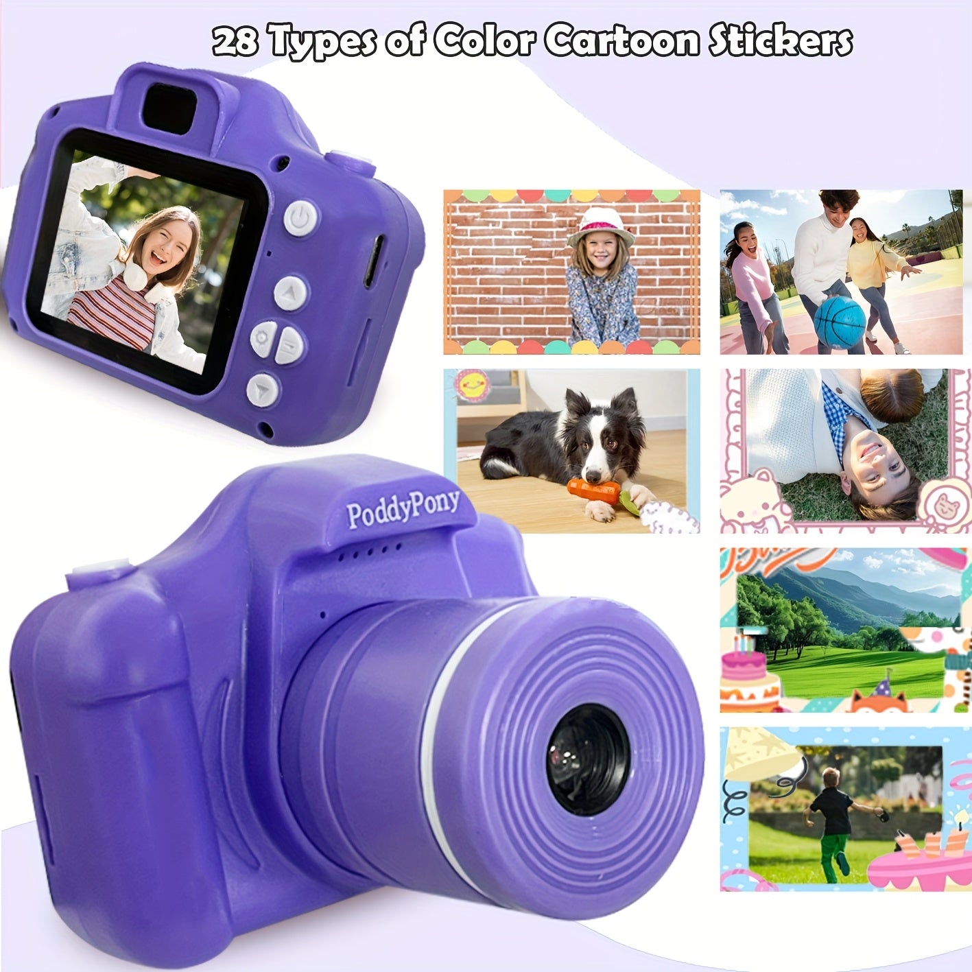 HD Youngsters' Digital Camera with Long Lens - Perfect Gift for Boys & Girls Ages 3-12, Includes 32GB Memory Card, Available in Pink/Purple/Blue/Black