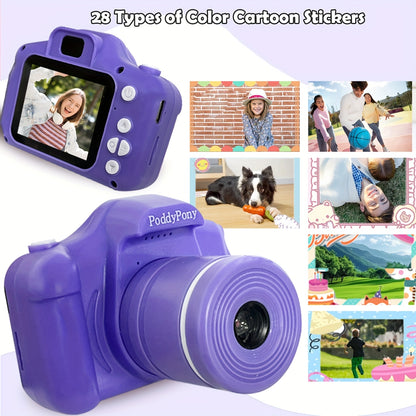 HD Youngsters' Digital Camera with Long Lens - Perfect Gift for Boys & Girls Ages 3-12, Includes 32GB Memory Card, Available in Pink/Purple/Blue/Black
