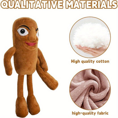 1pc Brainrot Tung Sahur 45.72cm Plush Stuffed Animal - Cute Cartoon Character with Big Eyes & Red Mouth, Soft Brown & Beige Plush Toy for Kids & Adults, Inspired Gift from Italy, Mixed Colors, Stuffed Plushies, Playful Design